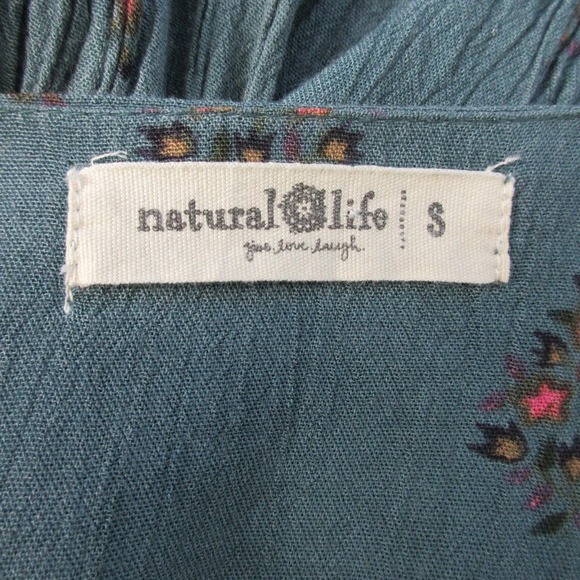 Natural Life Jumpsuit Women S Green Blue Floral Wide Leg Rayon Tank Casual 358 - Picture 3 of 11